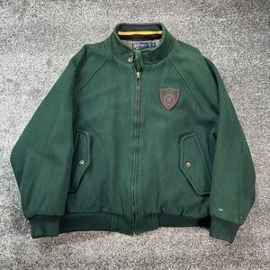 Vintage 90s Polo Ralph Lauren Varsity Bomber Jacket Medium Wool Shield Crest